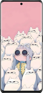 Силиконовый чехол Малышка с котами для Oppo Find X6 Pro - 6295u-3041 изображение 