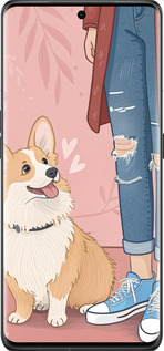 Силиконовый чехол Корги 3 для Oppo Find X6 Pro - 6707u-3041 изображение 