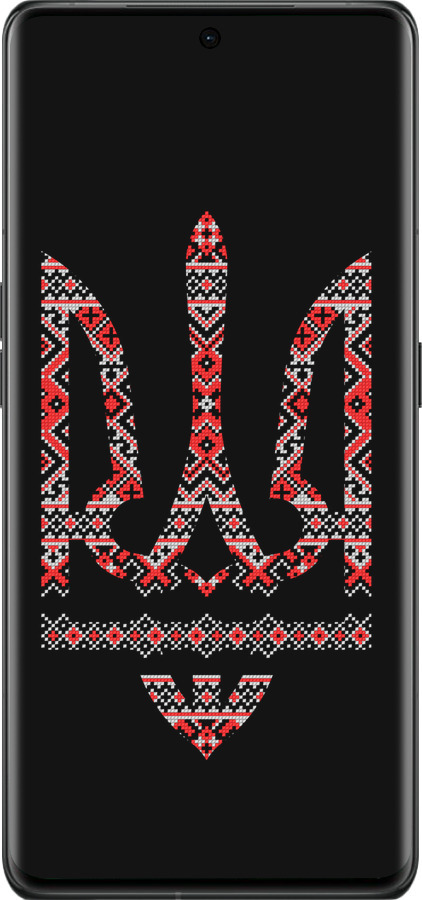 Силіконовий чехол Герб - вишиванка на чорному фоні для Oppo Find X6 Pro - 1196u-3041 изображение 