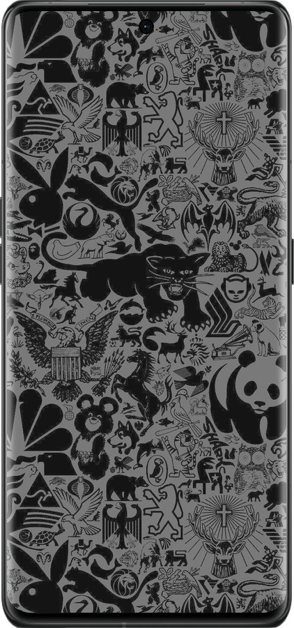 Силиконовый чехол Чёрно-серый стикер бомбинг для Oppo Find X6 Pro - 2432u-3041 изображение 