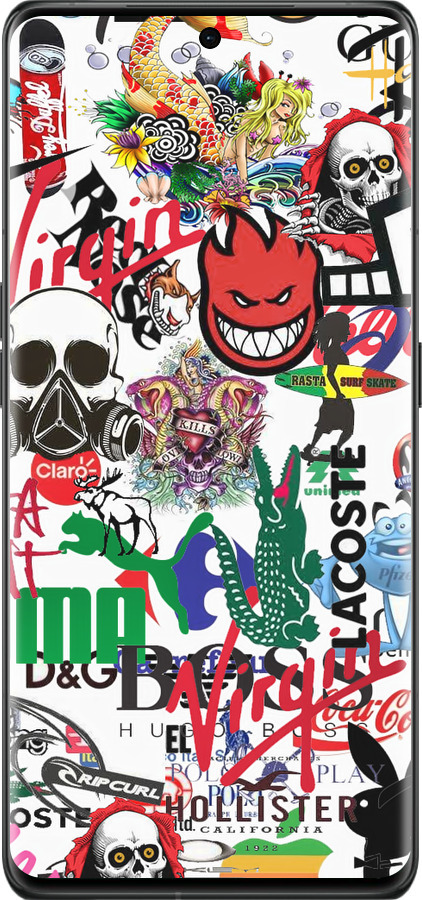 Силиконовый чехол Many different logos для Oppo Find X6 Pro - 4022u-3041 изображение 