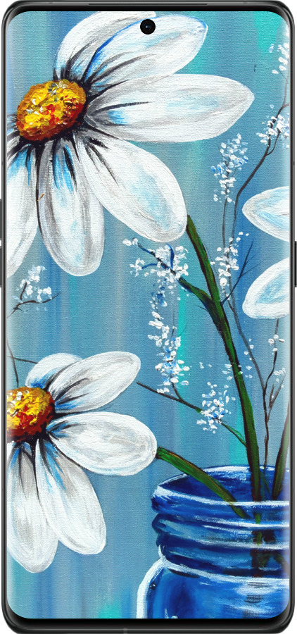 Силиконовый чехол Красивые арт-ромашки для Oppo Find X6 Pro - 4031u-3041 изображение 