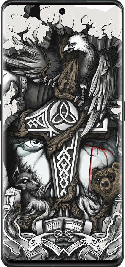 Силіконовий чехол Тату Вікінг для Oppo Find X6 Pro - 4098u-3041 изображение 
