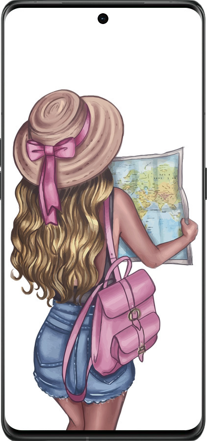 Силіконовий чехол Дівчина з картою для Oppo Find X6 Pro - 4704u-3041 изображение 