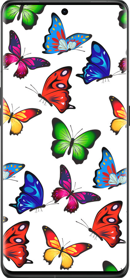 Силиконовый чехол Красочные мотыльки для Oppo Find X6 Pro - 4761u-3041 изображение 