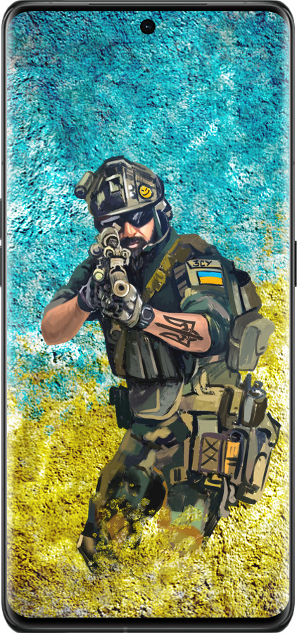 Силиконовый чехол Воин ЗСУ для Oppo Find X6 Pro - 5311u-3041 изображение 