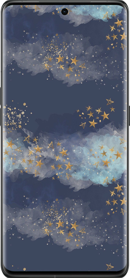 Силиконовый чехол Ночь золотые звезды для Oppo Find X6 Pro - 5421u-3041 изображение 