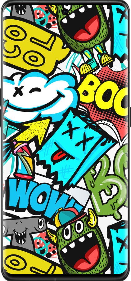 Силиконовый чехол Стикеры v4 для Oppo Find X6 Pro - 5508u-3041 изображение 