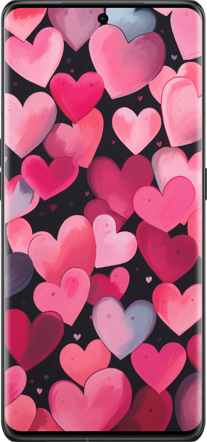 Силиконовый чехол Сердечки 4 для Oppo Find X6 Pro - 5662u-3041 изображение 