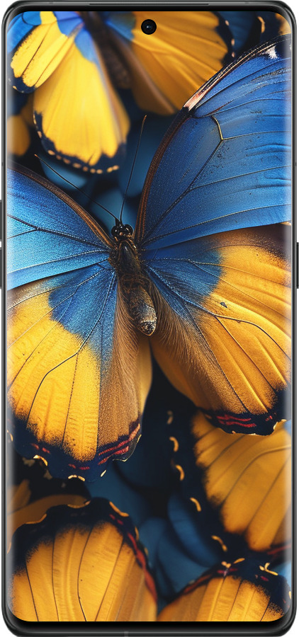 Силиконовый чехол Желто-голубые бабочки для Oppo Find X6 Pro - 6046u-3041 изображение 