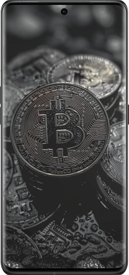 Силиконовый чехол Black Bitcoin для Oppo Find X6 Pro - 6090u-3041 изображение 