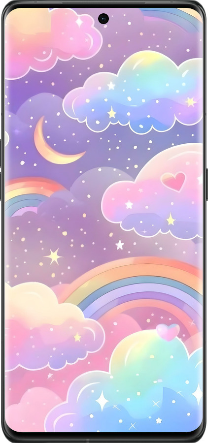 Силиконовый чехол Облака и радуга для Oppo Find X6 Pro - 6312u-3041 изображение 
