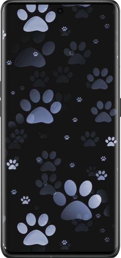 Силиконовый чехол С синими отпечатками лап для Oppo Find X6 Pro - 6441u-3041 изображение 