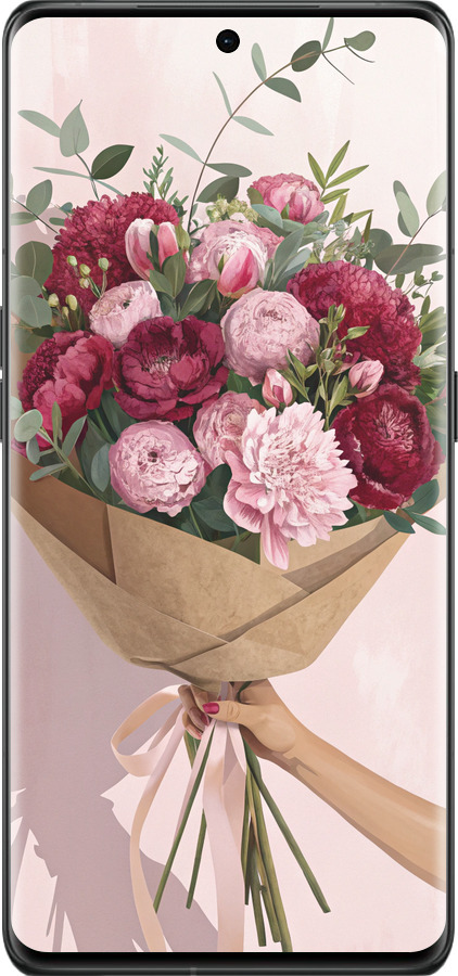 Силиконовый чехол Пионы 1 для Oppo Find X6 Pro - 6705u-3041 изображение 