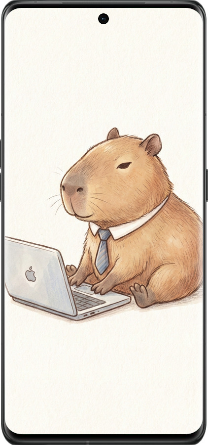 Силиконовый чехол Funny Capybara CEO Working для Oppo Find X6 Pro - 6777u-3041 изображение 