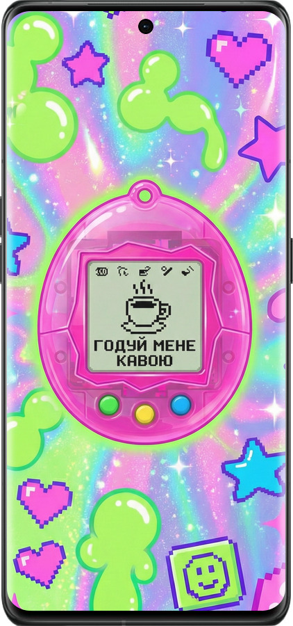 Силиконовый чехол Y2K Aesthetic Retro Pet: Годуй мене кавою для Oppo Find X6 Pro - 6784u-3041 изображение 