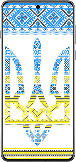 Силиконовый чехол Герб - вышиванка желто-голубая для Oppo Find X8 Pro - 1197u-3872 изображение 