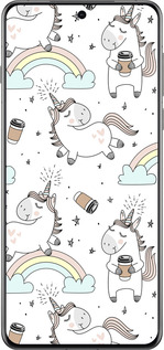 Силиконовый чехол Единорог и кофе для Oppo Find X8 Pro - 4661u-3872 изображение 