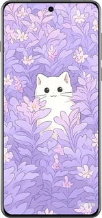 Силиконовый чехол Котик в цветах для Oppo Find X8 Pro - 6390u-3872 изображение 