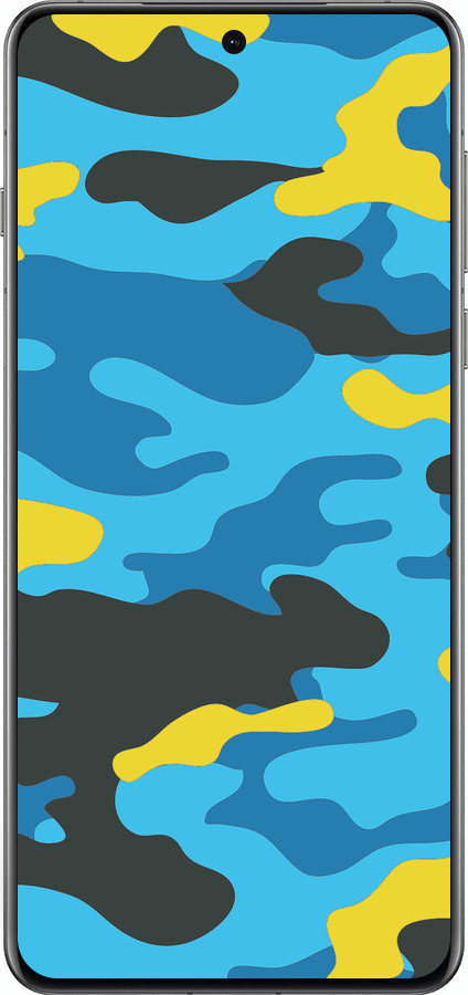 Силиконовый чехол Желто-голубой камуфляж для Oppo Find X8 Pro - 1084u-3872 изображение 