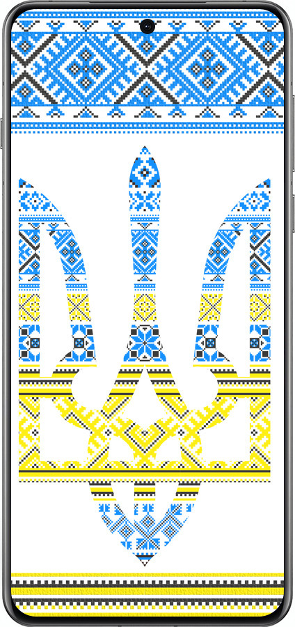 Силиконовый чехол Герб - вышиванка желто-голубая для Oppo Find X8 Pro - 1197u-3872 изображение 
