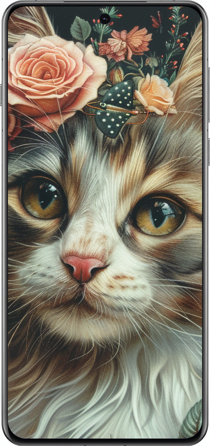 Силіконовий чехол Cats and flowers для Oppo Find X8 Pro - 6069u-3872 изображение 
