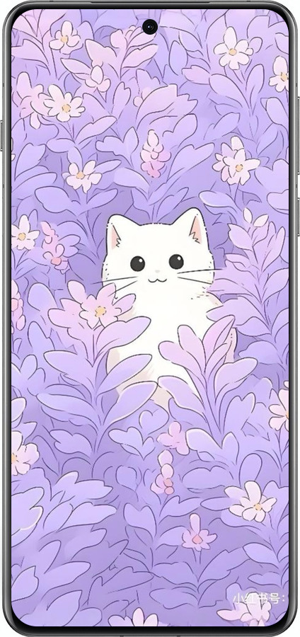 Силиконовый чехол Котик в цветах для Oppo Find X8 Pro - 6390u-3872 изображение 