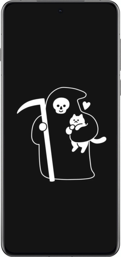 Силіконовий чехол Мінімалістичний арт: смерть та кішка для Oppo Find X8 Pro - 6529u-3872 изображение 