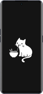 Силиконовый чехол С милым котом на черном фоне для Oppo OPPO RENO 8T 5G - 6528u-3122 изображение 