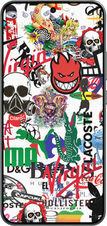 Силиконовый чехол Many different logos для Oppo RENO 14F 5G - 4022u-4091 изображение 