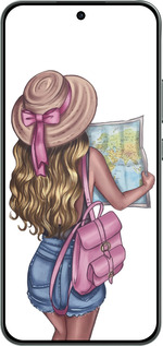 Силиконовый чехол Девушка с картой для Oppo RENO 14F 5G - 4704u-4091 изображение 