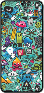 Силиконовый чехол Стикер бомбинг 1 для Oppo RENO 14F 5G - 693u-4091 изображение 