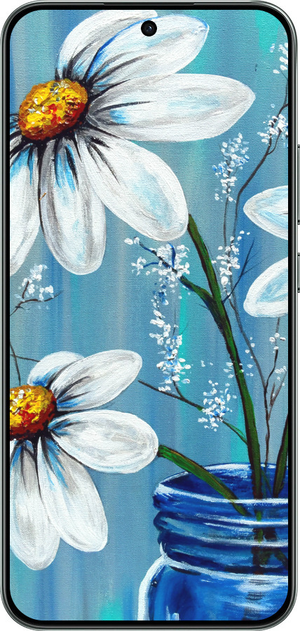 Силиконовый чехол Красивые арт-ромашки для Oppo RENO 14F 5G - 4031u-4091 изображение 