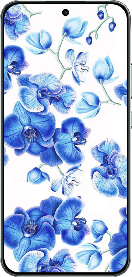 Силиконовый чехол Голубые орхидеи для Oppo RENO 14F 5G - 4406u-4091 изображение 