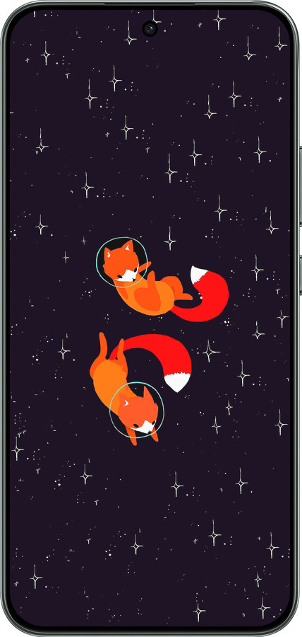 Силиконовый чехол Лисички в космосе для Oppo RENO 14F 5G - 4519u-4091 изображение 