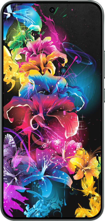 Силиконовый чехол Абстрактные цветы для Oppo RENO 14F 5G - 511u-4091 изображение 