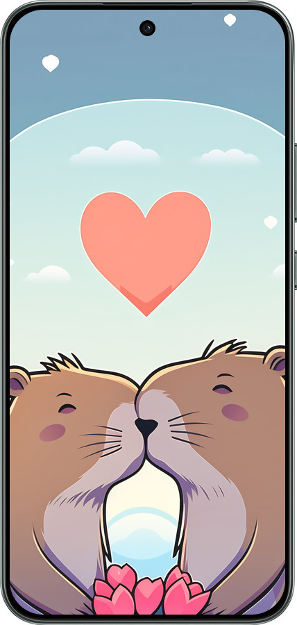 Силиконовый чехол Капибара любовь для Oppo RENO 14F 5G - 6027u-4091 изображение 