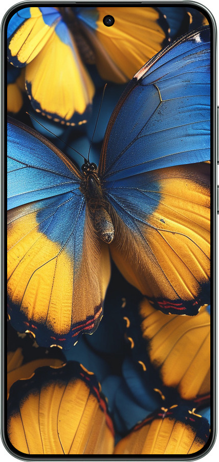 Силиконовый чехол Желто-голубые бабочки для Oppo RENO 14F 5G - 6046u-4091 изображение 