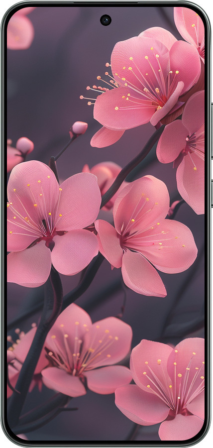Силіконовий чехол Пурпурова сакура для Oppo RENO 14F 5G - 6075u-4091 изображение 