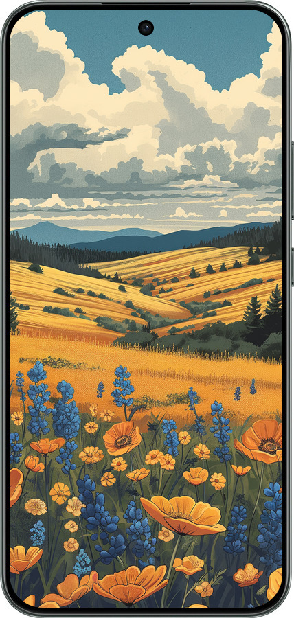 Силиконовый чехол Украинское поле для Oppo RENO 14F 5G - 6082u-4091 изображение 