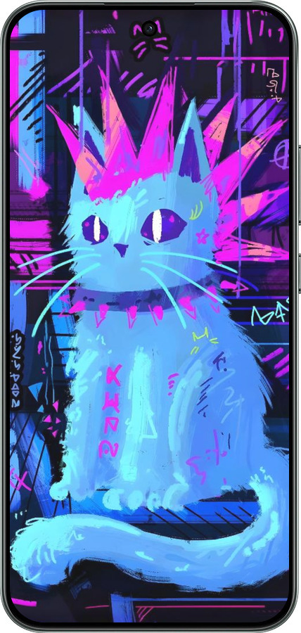 Силиконовый чехол Кот панк для Oppo RENO 14F 5G - 6311u-4091 изображение 