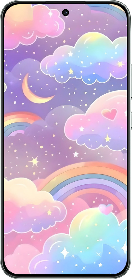 Силиконовый чехол Облака и радуга для Oppo RENO 14F 5G - 6312u-4091 изображение 