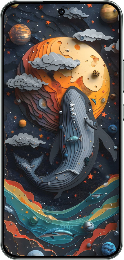 Силиконовый чехол Кит в космосе для Oppo RENO 14F 5G - 6328u-4091 изображение 