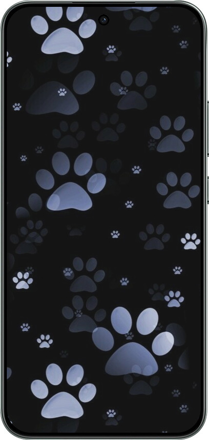 Силиконовый чехол С синими отпечатками лап для Oppo RENO 14F 5G - 6441u-4091 изображение 