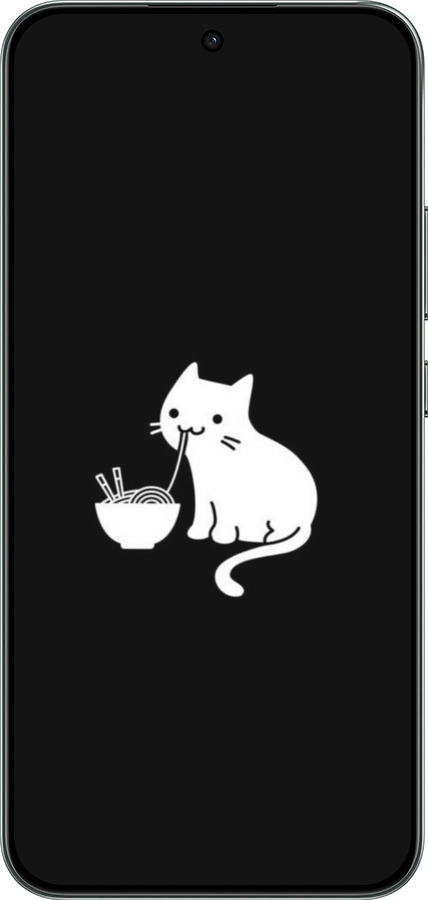 Силиконовый чехол С милым котом на черном фоне для Oppo RENO 14F 5G - 6528u-4091 изображение 