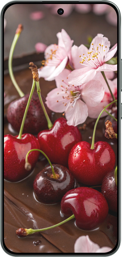 Силиконовый чехол Вишня в шоколаде для Oppo RENO 14F 5G - 6698u-4091 изображение 