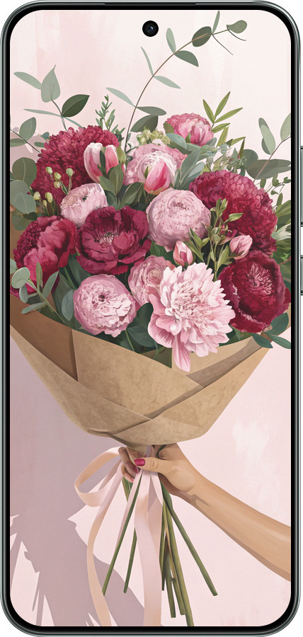 Силиконовый чехол Пионы 1 для Oppo RENO 14F 5G - 6705u-4091 изображение 