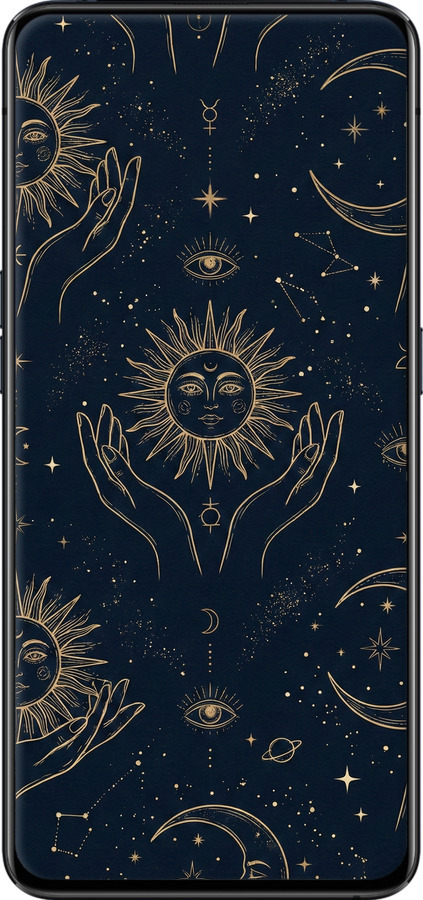 TPU чехол Celestial Harmony: Sun & Moon Gold Mystic Pattern для Oppo Reno 2 - 6778b-1864 изображение 