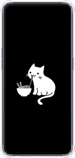 Силикон с усиленными углами чехол С милым котом на черном фоне для Oppo Reno 2 - 6528sp-1864 изображение 