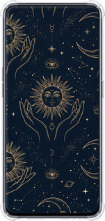 Силіконовий протиударний с посиленими кутами чехол Celestial Harmony: Sun & Moon Gold Mystic Pattern для Oppo Reno 2 - 6778sp-1864 изображение 